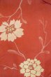 Photo3: O0712D Antique Japanese kimono   Coral ORI woven for women / Silk. Flower   (Grade B) (3)