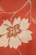 Photo6: O0712D Antique Japanese kimono   Coral ORI woven for women / Silk. Flower   (Grade B) (6)