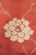 Photo7: O0712D Antique Japanese kimono   Coral ORI woven for women / Silk. Flower   (Grade B) (7)