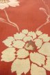 Photo8: O0712D Antique Japanese kimono   Coral ORI woven for women / Silk. Flower   (Grade B) (8)