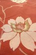 Photo9: O0712D Antique Japanese kimono   Coral ORI woven for women / Silk. Flower   (Grade B) (9)