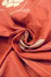 Photo11: O0712D Antique Japanese kimono   Coral ORI woven for women / Silk. Flower   (Grade B) (11)