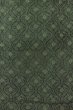 Photo4: O0718A Vintage Japanese kimono  Dark Green TSUMUGI pongee for women / Silk. Curved lines,   (Grade B) (4)