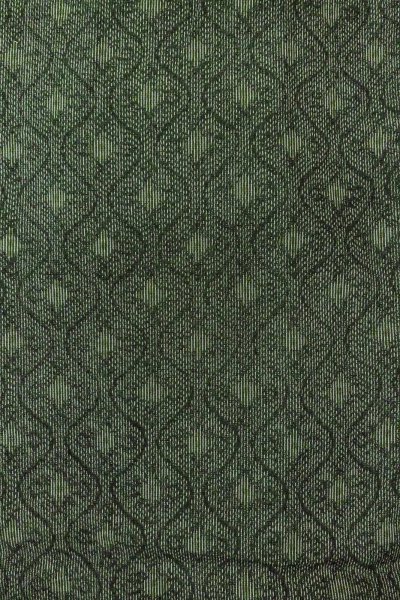 Photo4: O0718A Vintage Japanese kimono  Dark Green TSUMUGI pongee for women / Silk. Curved lines,   (Grade B) (4)