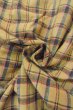 Photo11: O0718B Vintage Japanese kimono   Beige TSUMUGI pongee for women / Silk. Plaid Checks   (Grade D) (11)