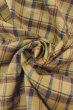 Photo12: O0718B Vintage Japanese kimono   Beige TSUMUGI pongee for women / Silk. Plaid Checks   (Grade D) (12)