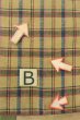 Photo15: O0718B Vintage Japanese kimono   Beige TSUMUGI pongee for women / Silk. Plaid Checks   (Grade D) (15)
