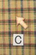 Photo16: O0718B Vintage Japanese kimono   Beige TSUMUGI pongee for women / Silk. Plaid Checks   (Grade D) (16)