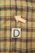 Photo17: O0718B Vintage Japanese kimono   Beige TSUMUGI pongee for women / Silk. Plaid Checks   (Grade D) (17)