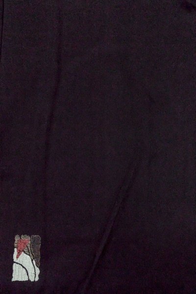 Photo2: Mint O0718C Vintage Japanese kimono   Black ORI woven for women / Silk. Square piece of fancy paper ,   (Grade A) (2)