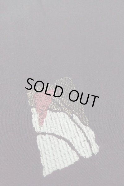 Photo7: Mint O0718C Vintage Japanese kimono   Black ORI woven for women / Silk. Square piece of fancy paper ,   (Grade A) (7)