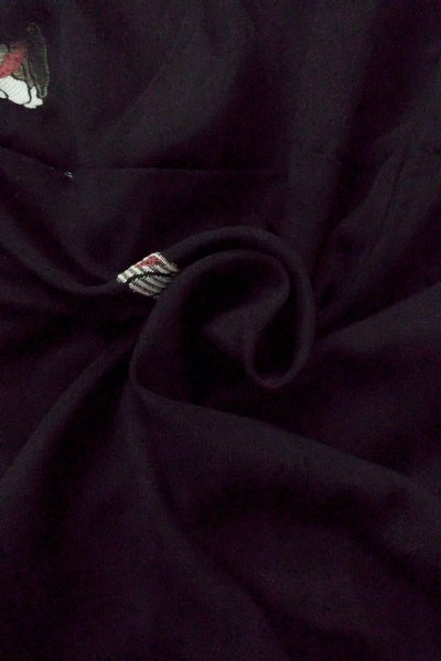 Photo10: Mint O0718C Vintage Japanese kimono   Black ORI woven for women / Silk. Square piece of fancy paper ,   (Grade A) (10)