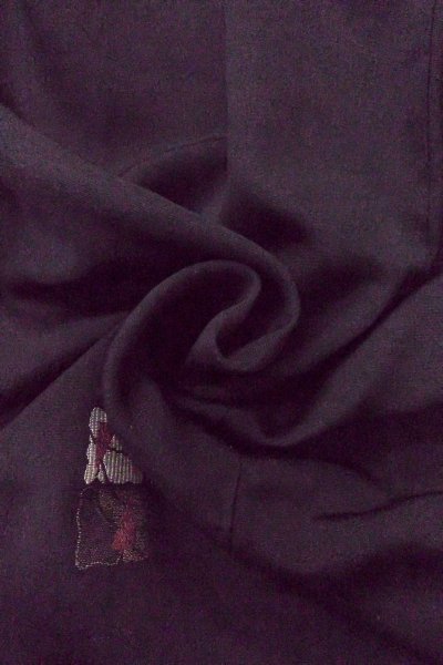 Photo11: Mint O0718C Vintage Japanese kimono   Black ORI woven for women / Silk. Square piece of fancy paper ,   (Grade A) (11)