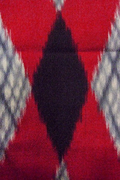 Photo5: O0718D Vintage Japanese kimono   Gray ORI woven for women / Silk. Geometrical pattern,   (Grade D) (5)