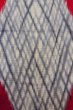 Photo6: O0718D Vintage Japanese kimono   Gray ORI woven for women / Silk. Geometrical pattern,   (Grade D) (6)