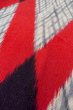 Photo8: O0718D Vintage Japanese kimono   Gray ORI woven for women / Silk. Geometrical pattern,   (Grade D) (8)