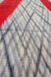 Photo9: O0718D Vintage Japanese kimono   Gray ORI woven for women / Silk. Geometrical pattern,   (Grade D) (9)