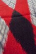 Photo10: O0718D Vintage Japanese kimono   Gray ORI woven for women / Silk. Geometrical pattern,   (Grade D) (10)