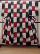 Photo1: O0718E Vintage Japanese kimono   Multi Color ORI woven for women / Silk. Plaid Checks   (Grade C) (1)