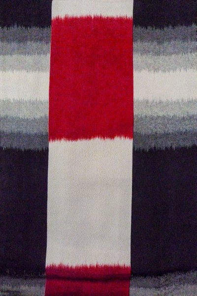Photo4: O0718E Vintage Japanese kimono   Multi Color ORI woven for women / Silk. Plaid Checks   (Grade C) (4)