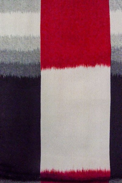 Photo5: O0718E Vintage Japanese kimono   Multi Color ORI woven for women / Silk. Plaid Checks   (Grade C) (5)