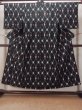 Photo1: O0718F Vintage Japanese kimono   Black ORI woven for women / Silk. Lozenges   (Grade B) (1)