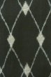 Photo6: O0718F Vintage Japanese kimono   Black ORI woven for women / Silk. Lozenges   (Grade B) (6)