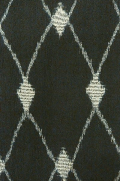 Photo6: O0718F Vintage Japanese kimono   Black ORI woven for women / Silk. Lozenges   (Grade B) (6)