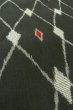 Photo10: O0718F Vintage Japanese kimono   Black ORI woven for women / Silk. Lozenges   (Grade B) (10)