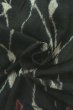 Photo12: O0718F Vintage Japanese kimono   Black ORI woven for women / Silk. Lozenges   (Grade B) (12)