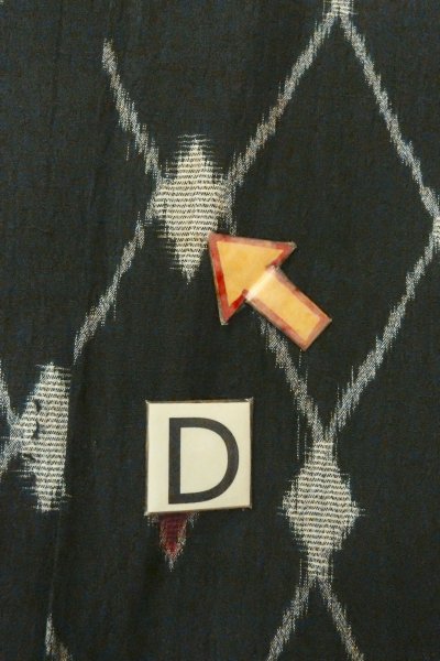 Photo17: O0718F Vintage Japanese kimono   Black ORI woven for women / Silk. Lozenges   (Grade B) (17)
