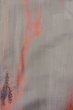 Photo3: O0718G Vintage Japanese kimono   Gray ORI woven for women / Silk. Gradation,   (Grade C) (3)