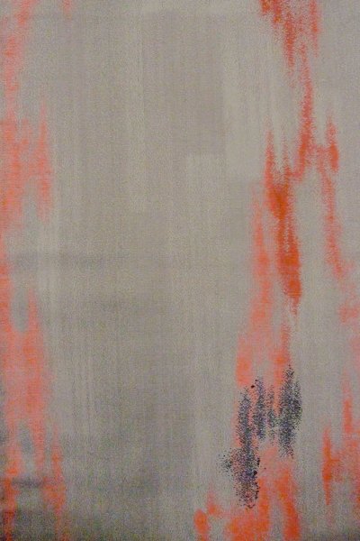 Photo4: O0718G Vintage Japanese kimono   Gray ORI woven for women / Silk. Gradation,   (Grade C) (4)