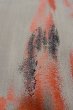 Photo9: O0718G Vintage Japanese kimono   Gray ORI woven for women / Silk. Gradation,   (Grade C) (9)