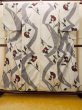 Photo1: O0718H Vintage Japanese kimono   Gray ORI woven for women / Silk. Flower, More damages  (Grade D) (1)
