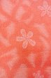 Photo6: O0718J Vintage Japanese kimono  Light Coral ORI woven for women / Silk. Flower,   (Grade B) (6)