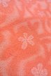 Photo10: O0718J Vintage Japanese kimono  Light Coral ORI woven for women / Silk. Flower,   (Grade B) (10)