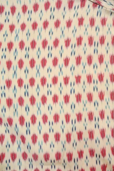 Photo3: O0718L Vintage Japanese kimono   White ORI woven for women / Silk. Geometrical pattern,   (Grade B) (3)