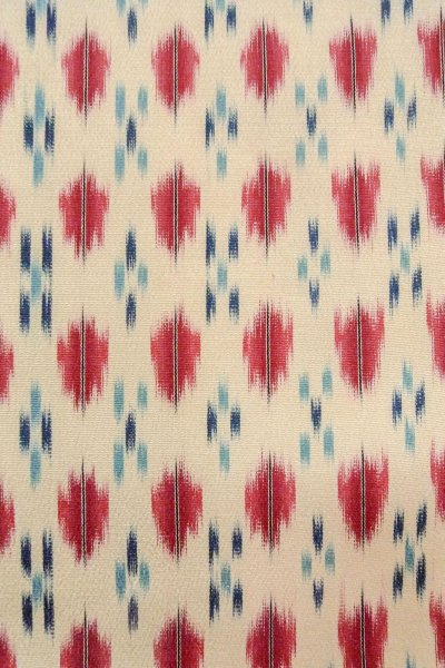 Photo5: O0718L Vintage Japanese kimono   White ORI woven for women / Silk. Geometrical pattern,   (Grade B) (5)