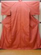 Photo1: O0718N Vintage Japanese kimono  Vivid Vermilion ORI woven for women / Silk. Cross   (Grade A) (1)