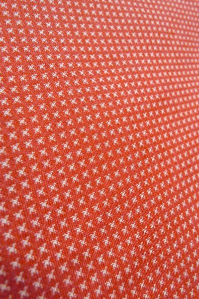 Photo7: O0718N Vintage Japanese kimono  Vivid Vermilion ORI woven for women / Silk. Cross   (Grade A) (7)
