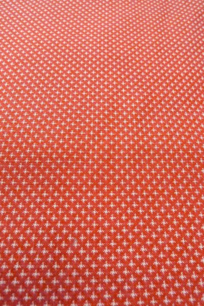 Photo8: O0718N Vintage Japanese kimono  Vivid Vermilion ORI woven for women / Silk. Cross   (Grade A) (8)