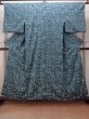 Photo1: O0718O Vintage Japanese kimono   Teal ORI woven for women / Silk. Flower,   (Grade B) (1)