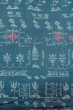 Photo4: O0718O Vintage Japanese kimono   Teal ORI woven for women / Silk. Flower,   (Grade B) (4)