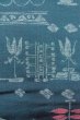 Photo7: O0718O Vintage Japanese kimono   Teal ORI woven for women / Silk. Flower,   (Grade B) (7)