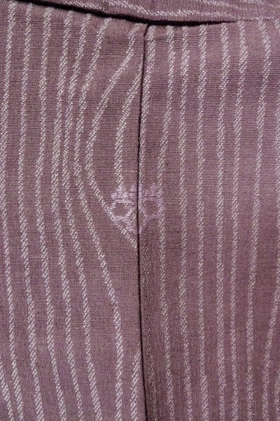 Photo3: O0718P Vintage Japanese kimono  Grayish Purple ORI woven for women / Silk. Wood grain pattern   (Grade B) (3)