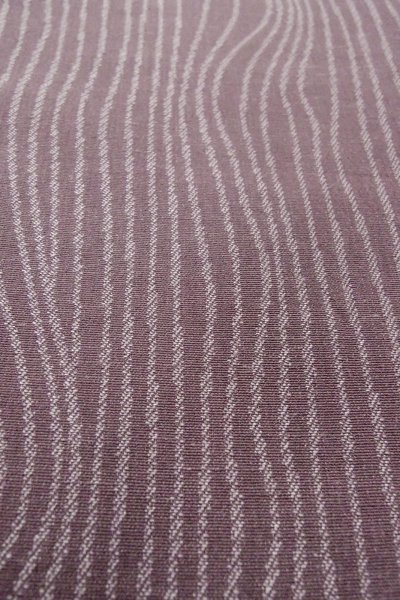 Photo9: O0718P Vintage Japanese kimono  Grayish Purple ORI woven for women / Silk. Wood grain pattern   (Grade B) (9)