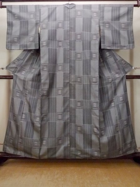 Photo1: O0718Q Vintage Japanese kimono   Black ORI woven for women / Silk. Line,   (Grade A) (1)