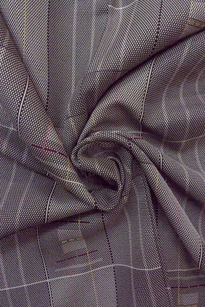 Photo11: O0718Q Vintage Japanese kimono   Black ORI woven for women / Silk. Line,   (Grade A) (11)