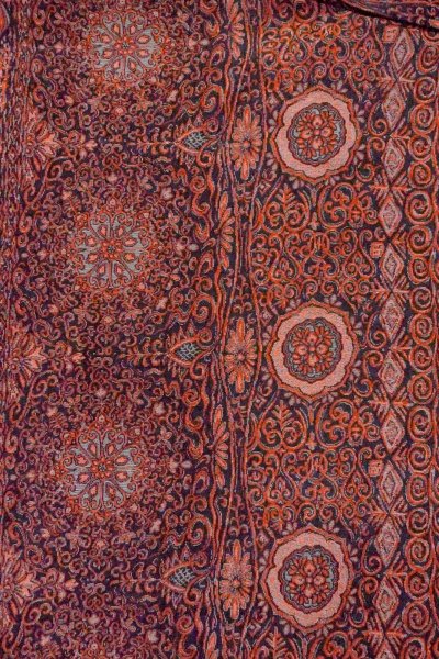 Photo3: O0718R Antique Japanese kimono   Black ORI woven for women / Silk. Chinz pattern   (Grade B) (3)